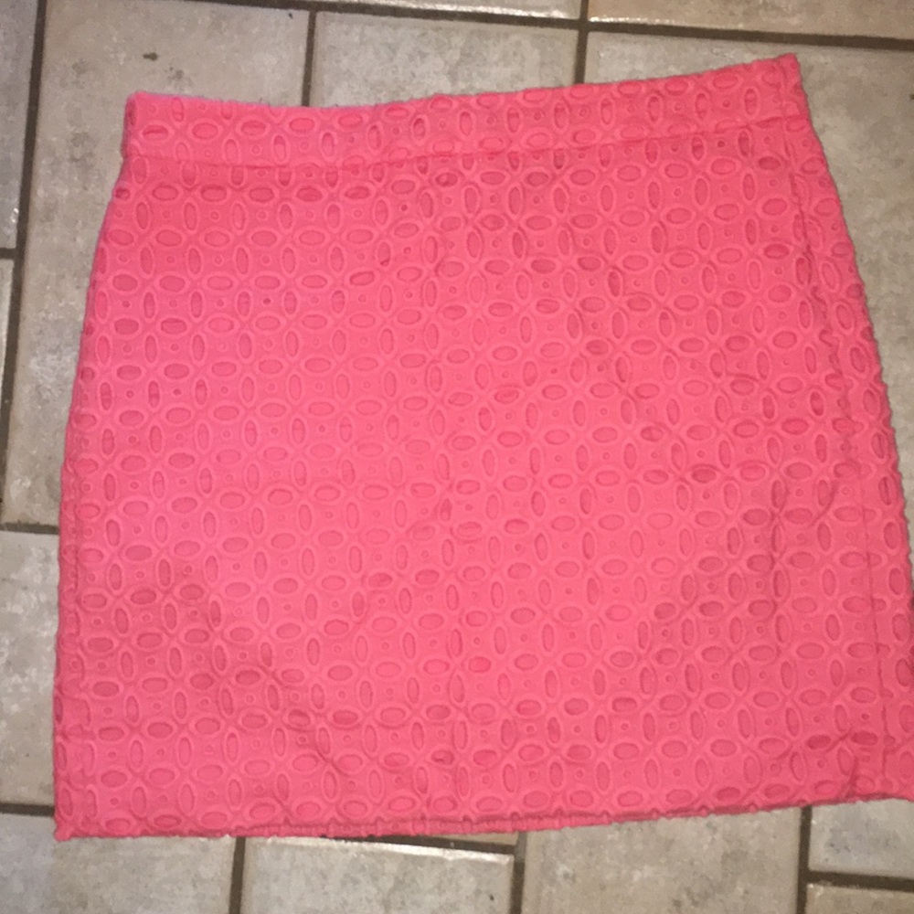 J. Crew coral eyelet short skirt